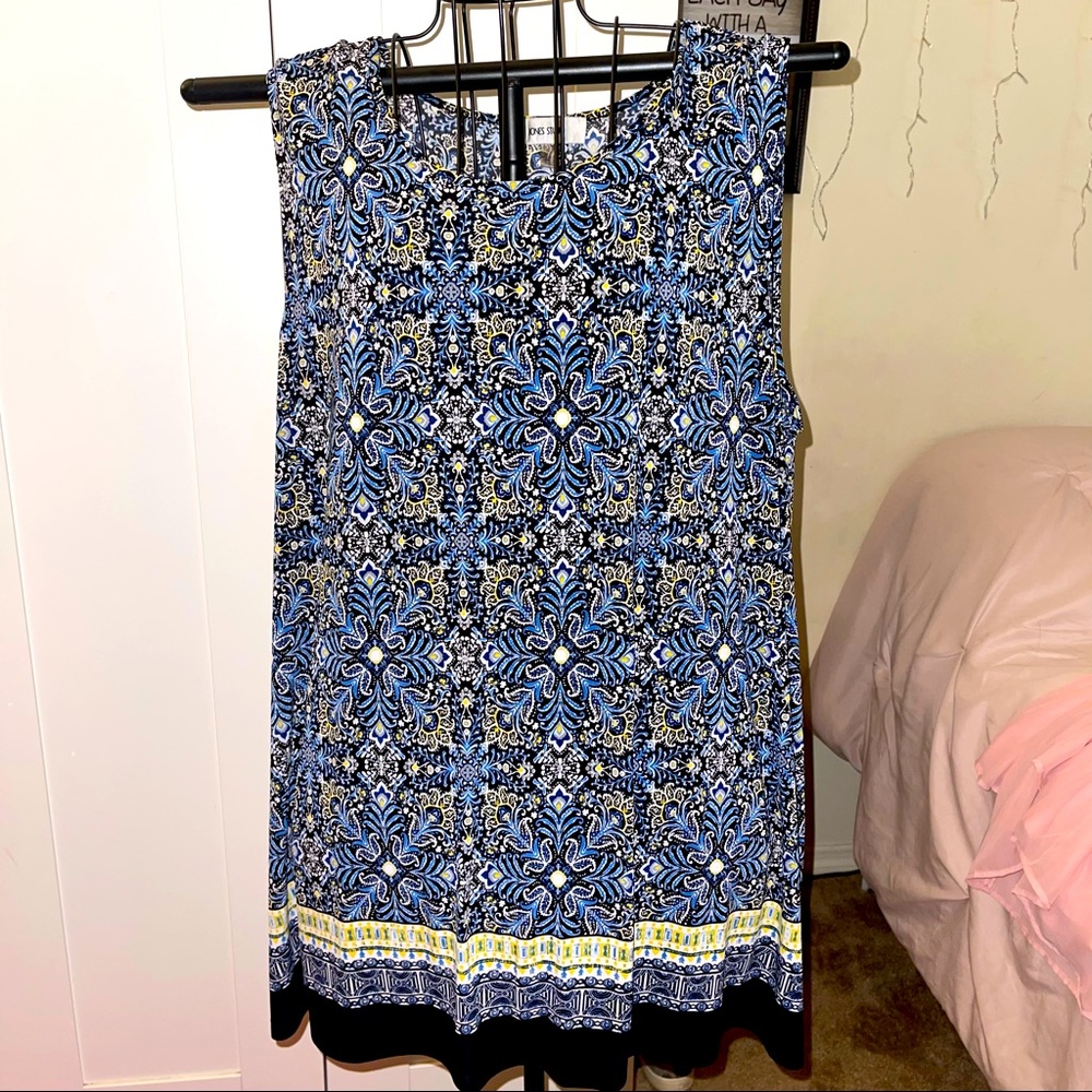 Jones Studio Blue Print Tank Top